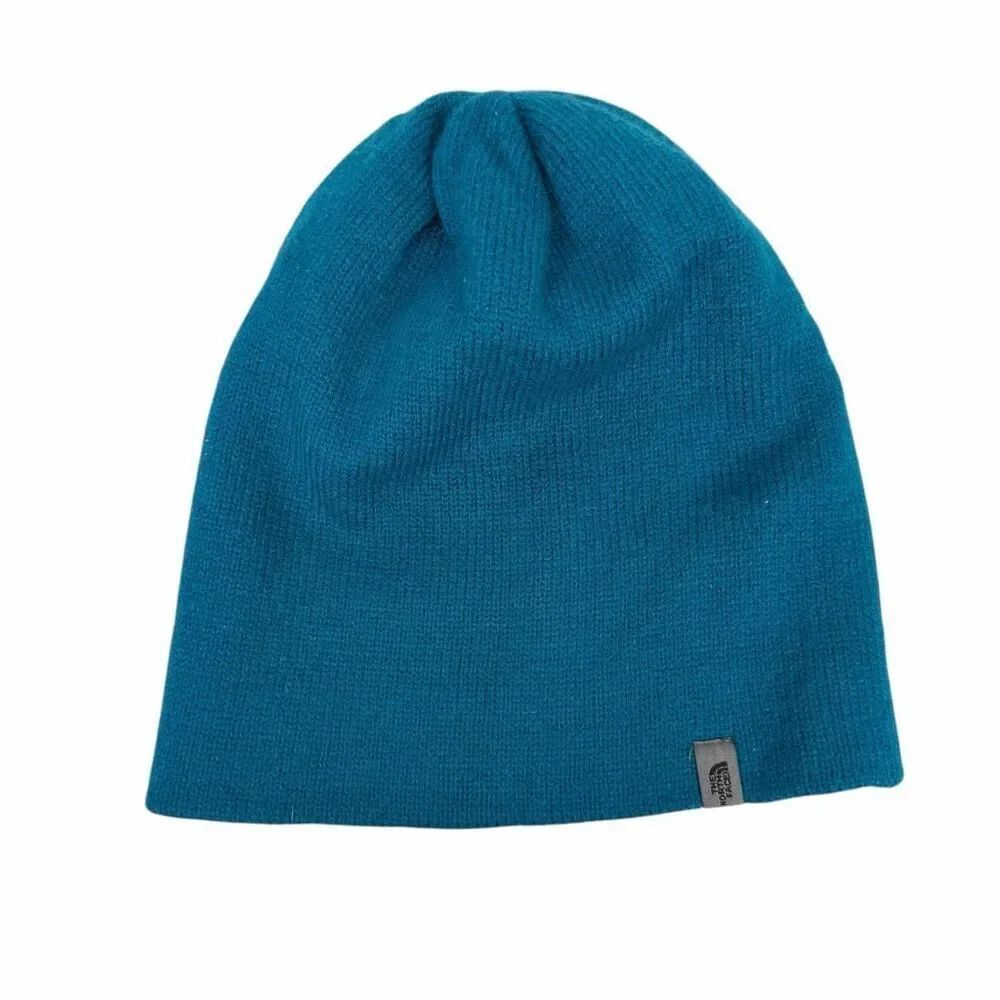 The North Face Anygrade Beanie Blue / Teal Reversible Unisex One Size Snow Sport